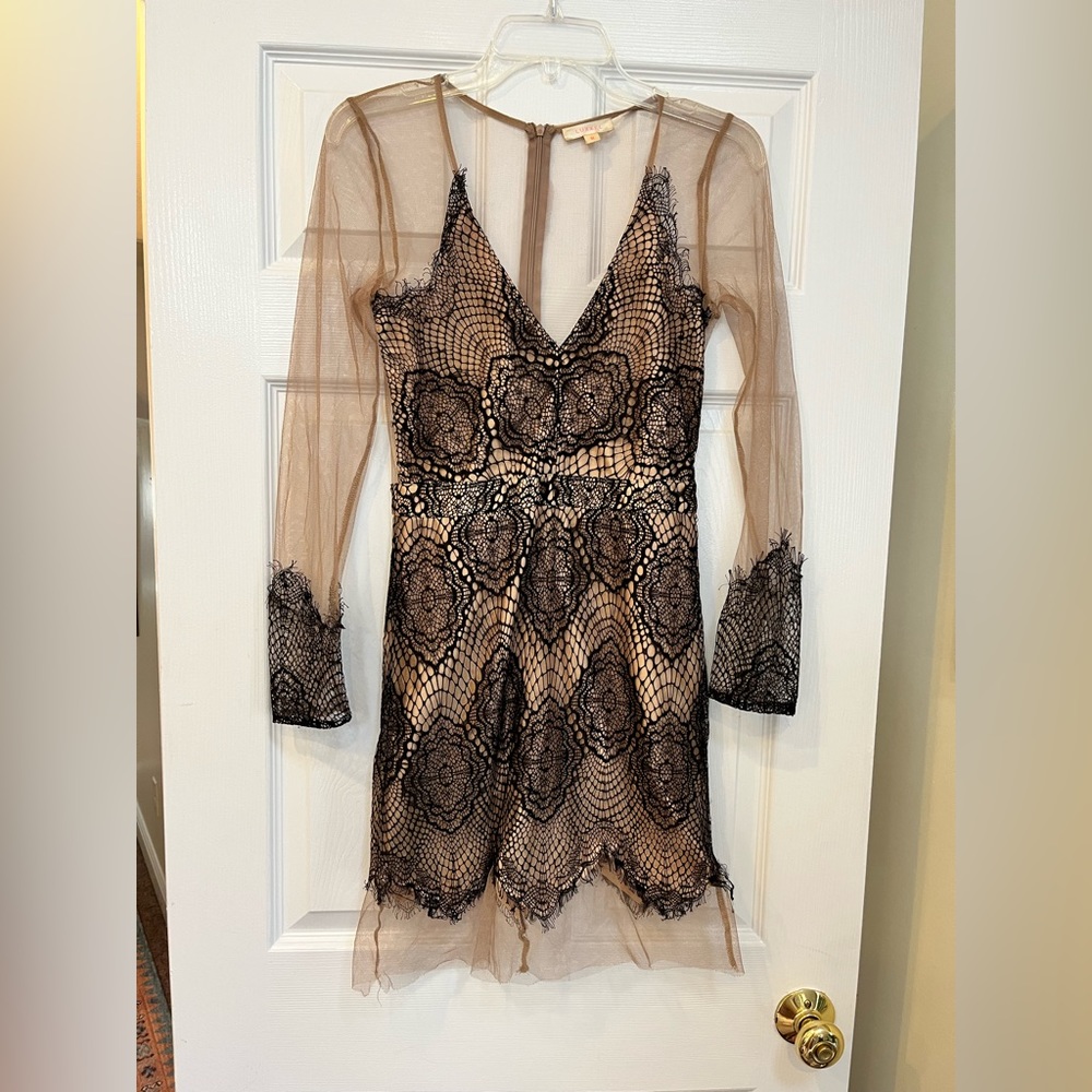 Luxxel sexy, lace, sheer mini dress